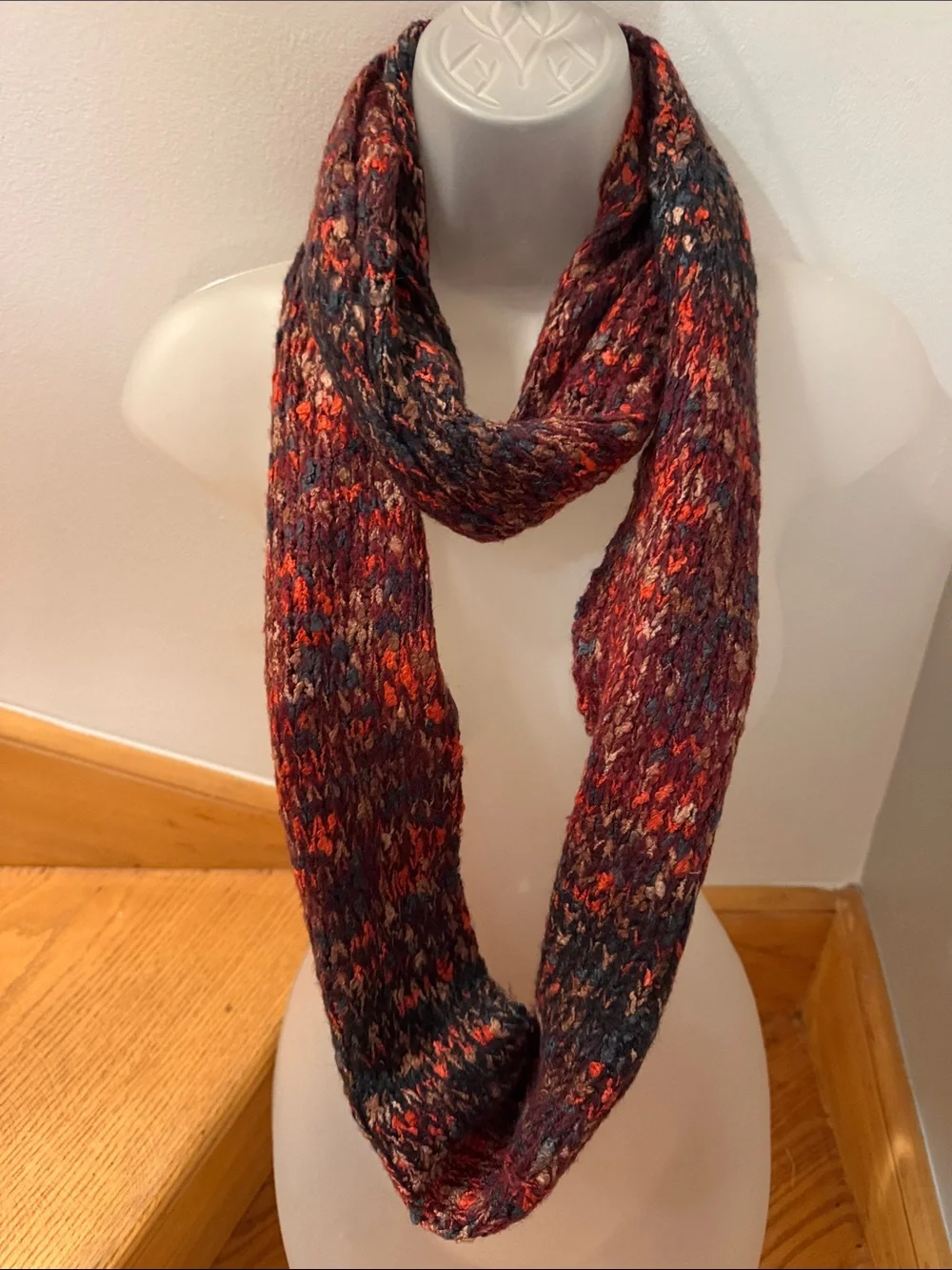 Coldwater Creek Chunky Marled Infinity Scarf | Multicolor Knit Loop Scarf